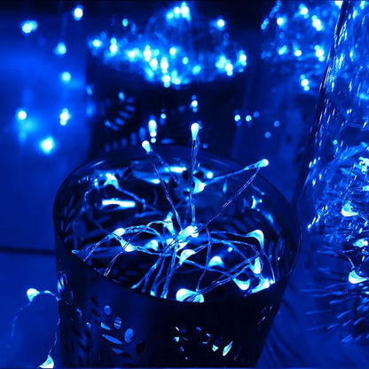 6 Pack Fairy Lights Battery Operated No Remote LED Starry String Lights 30 Micro Starry LEDs on 10ft Copper Wire Light for DIY Wedding Centerpiece Table Decorations (Blue)