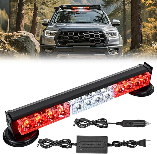 Nilight 12LED Wireless Emergency Strobe Light Red White 14 Inch Magnetic Mount Mini Light Bar 12V Rooftop Powered Hazard Warning Flashing Lights for Car Truck Trailer Snow Plow Construction Vehicles