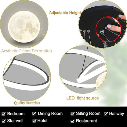 My Precious Modern LED Chandeliers, Chandelier for Living Room with Remote Control, Dimmable Pendant Lights with Mappable Lighting, High Ceiling Hanging Restaurant LED Chandelier for Dining Room