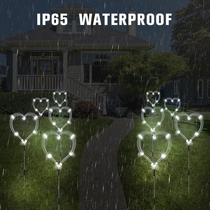 Maleyt 6 Pack Solar Garden Lights, Firework Lights, Decorative, 8 Lighting Modes with Remote 120 LED Twinkling Waterproof Landscape Outdoor Decor, for Pathway Backyard Walkway Patio (White)