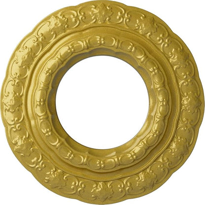 Ekena Millwork CM15LIRGS 15 3/8"OD X 7"ID X 1"P Lisbon Ceiling Medallion Fits Canopies Up to 7", Rich Gold