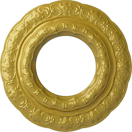 Ekena Millwork CM15LIRGS 15 3/8"OD X 7"ID X 1"P Lisbon Ceiling Medallion Fits Canopies Up to 7", Rich Gold