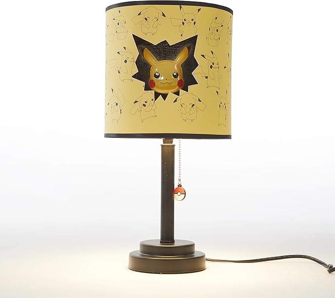 Pokemon Die Cut Double Shade Table Lamp, Yellow