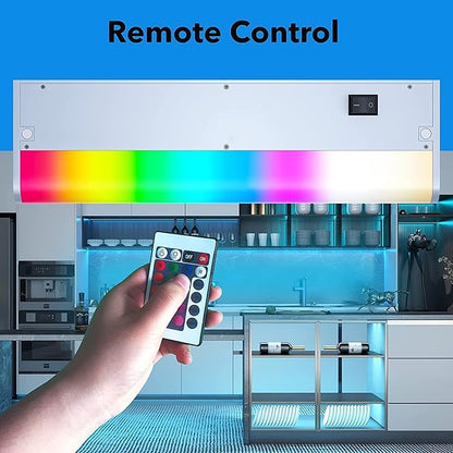 LED Under Cabinet Lights Fixture Hardwired, Smart Undercabinet Lighting Alexa Google Enabled. Plug in and Direct Wire. Dimmable and Linkable 120V Under Counter Light for Kitchen (2-Bar 12 Inch)