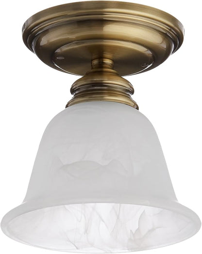 Livex Lighting 1350-01 Essex Ceiling Mount, Antique Brass