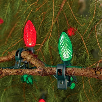 NOMA C9 LED Quick Clip Christmas Lights | Built-in Clip-One String Lights | 24 Multi-Color Bulbs | 16inch Foot Strand