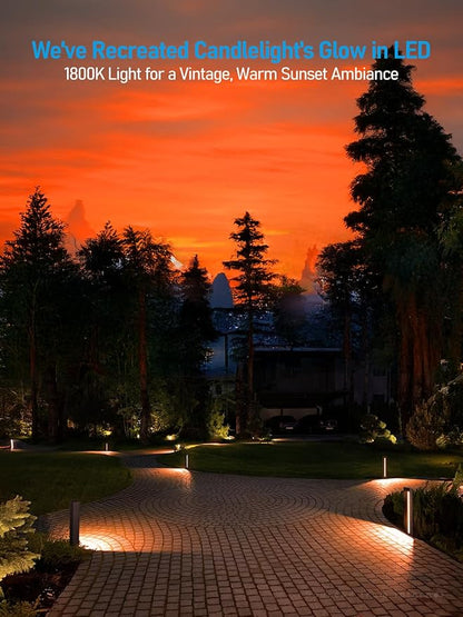 LEONLITE 8 Pack 5CCT Low Voltage Landscape Lights, 7W 12-24V LED Pathway Lights, Die-Casted Aluminum, IP65 for Outdoor Path Sidewalk Walkway, 1800K/2700K/3000K/4000K/5000K, ETL, Oil Rubbed Bronze