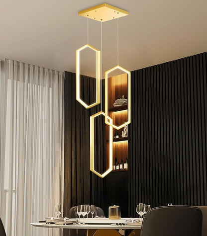 3-Rings Dimmable Pendant Lighting Adjust LED Mini Chandelier Ceiling Light Fixtures for Kitchen Island Dining Room Living Room Bedroom Gold