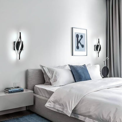 DELIPOP Modern Wall Sconces, Spiral LED Wall Sconce Lighting, 6500K Cool White Wall Light for Bedroom, Bathroom, Living Room, Hallway