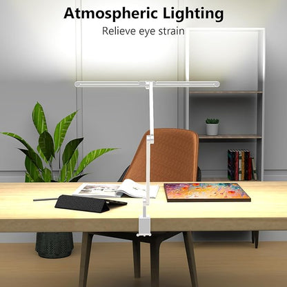 EPABINA 36W Ultra Bright Architect Desk Lamp with Clamp, Tall Overhead Rotatable Led Desk Light for Home Office, 47Inch Long Adjustable Monitor Light Bar with Remote for Computer Screen Desktop Table