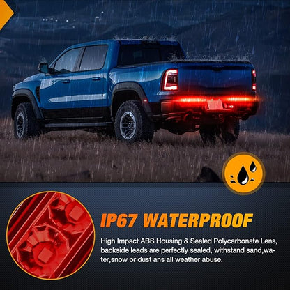 Nilight 2PCS 10Inch 15 LED Red Trailer Light Bar for Park Stop Turn Tail Brake Lights IP67 Waterproof Marker ID Clearance Strip for Truck Golf Cart Pickups Boats