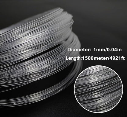 AZIMOM PMMA 0.04in(1mm) 4921ft(1500Meter) Plastic End Glow Fiber Optic Roll Cable for Fiber Optic Starlight Kits Project Twinkle Star Sky Ceiling Headliner Decor