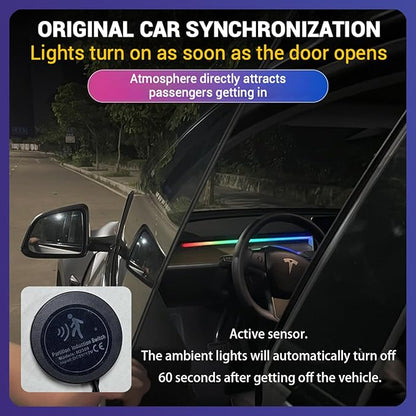 Universal LED Ambient Lighting Kit for Car Dashboard - Smart App Control, 16 Million RGB Colors, Motion Sensor, Easy Installation, Premium Silicone Strip for All Vehicles (Sedan, SUV, Truck)