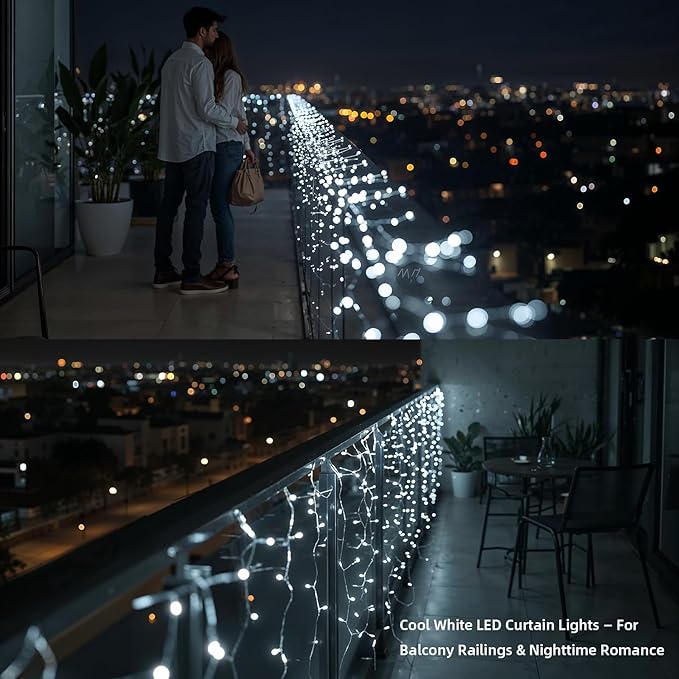 Etinga 100 LED String Lights 33ft Cool White, Plug in Fairy Lights with 8 Modes, Indoor Outdoor Christmas Lights for Bedroom Tree Patio Porch Wedding Holiday Decorations (Cool White, 100 LED 33ft)