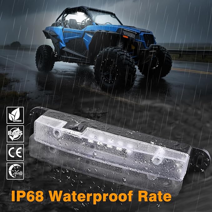 UTV Dome Light, Muto-Beam Roll Bar Mount for UTV Interior Lights Battery Powered Operated Pod Universal Roll Bar Light Utility Accessories for UTVs Truck SXS Off-Road Pickup Boat Closet Cabinet