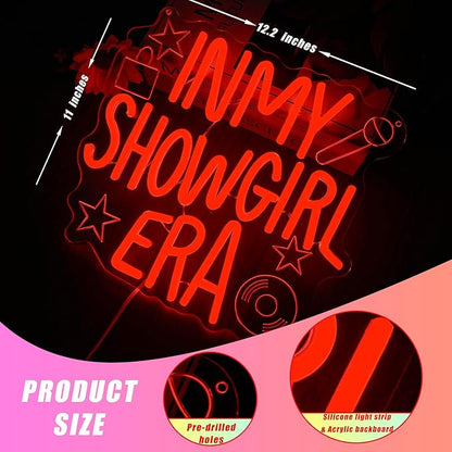 In My Showgirl Era Neon Sign - Orange LED Showgirl Wall Art, Pop Culture Party Decor & Wall Art, Funny Neon Sign for Bedroom, Man Cave Decor, USB Dimmable Gift, 12.2 * 11"