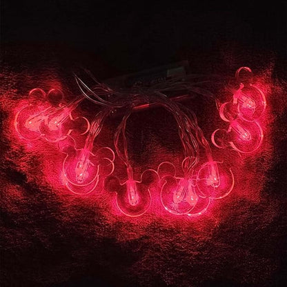 1.65m 10LEDs Decorative Cartoon Animal Mouse Night Mood Light Romantic Lamp for Home Indoor Bedroom Party Festival Décor (Red)