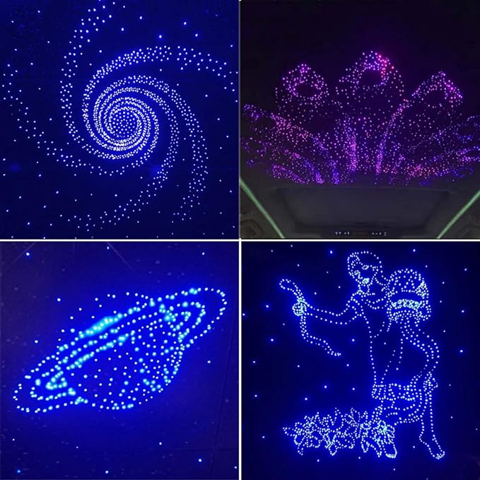 AZIMOM PMMA Plastic 550pcs*0.03in*13.1ft Fiber Optic Cable Strands 0.75mm 4 Meter End Glow Roll Fiber String for Star Sky Roof Ceiling Decoration All Kind LED Light Engine Driver