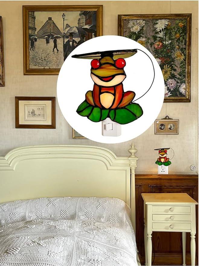 HUIMEIJU Stained Glass Night Light.HMJ7031 (Frog)