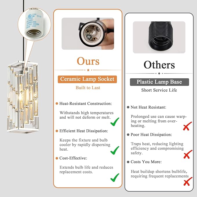 Chrome Pendant Lights Kitchen Island, Adjustable Modern Pendant Light Fixtures 1 Pack, Mini Crystal Chandeliers for Dining Room Bedroom Foyer Hallway
