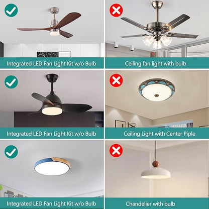 1-Pack 5.3" LED Retrofit Light Kit for Ceiling Flush 15W 120V 3000/4500/6000K LED Ceiling Fan Light Replacement Panel PCB Dimmable