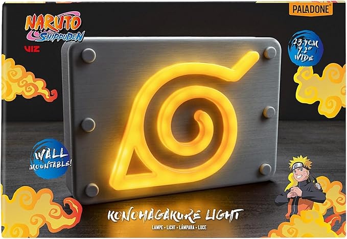 Paladone Naruto Shippuden Official Licensed Konohagakure Icon Light, Tabletop or Wall Mount Anime Night Light & Room Decor for Manga Fans, Comic and Gamer Gift