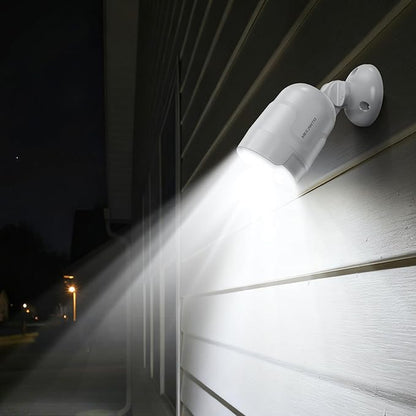 Battery Operated Motion Sensor Light Outdoor, 4000mAh Rechargeable 600 Lumen Battery Powered Spotlight Outdoor Waterproof for Porch, Garage, House (White)