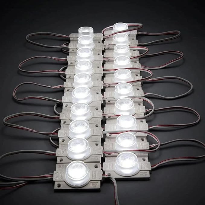 Super Bright LED Module, Storefront Window LED Module Light Box Advertising Sign Inflatable Light for Halloween Christmas - 100PCS, 49.8Ft, 160LM Waterproof DC12V (White-4830, No Power Supply)