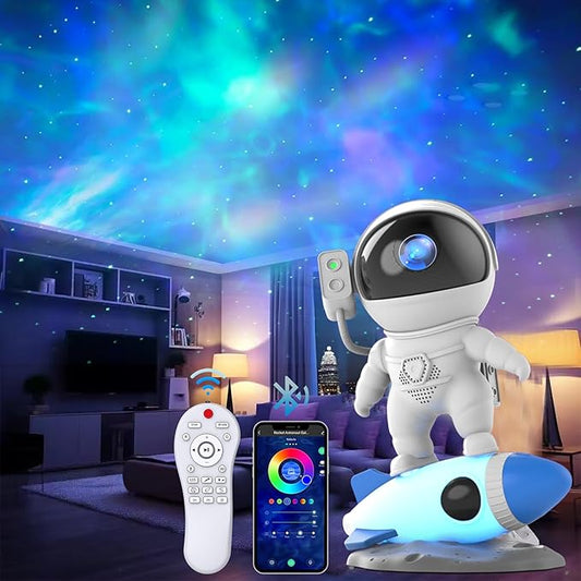 Star Projector, Galaxy Projector Night Light,Astronaut Starry Light Projector with Bluetooth Speaker Remote and Timer,Christmas Projector Light for Bedroom Decor,Game Rooms,Home Theatre