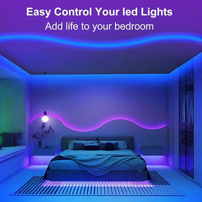 Pandery RGB COB LED Strip Light with Remote and app Control,Music Synchronized Color Change 24V RGB led Strip,6.56FT/2M,10mm Wide,Indoor RGB Lights for Bedroom,Game Room,Bar,Party