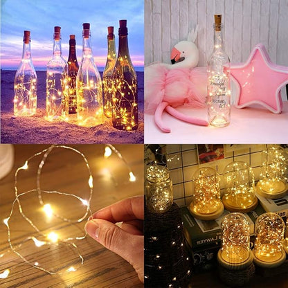 VOOKRY Wine Bottle Lights with Cork, 16 Pack 20LED Fairy Lights Battery Operated Mini Copper Wire Cork Lights for Liquor Bottles DIY Party Wedding Christmas Festival Bar Decoration(Warm White)