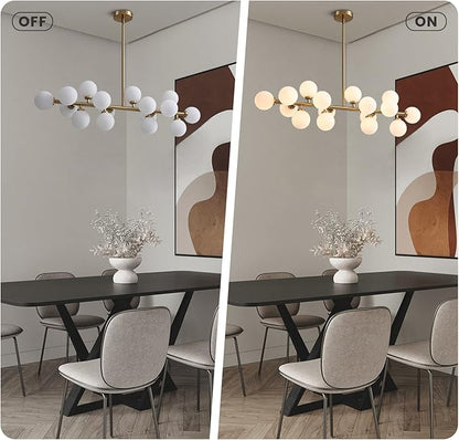 Mid Century Modern Gold Chandelier Rectangle Pendant Fixtures Linear Sputnik Chandeliers for Kitchen Island Dining Room Over Table