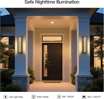 MVBT Outdoor Wall Lights, 20" Large Front Porch Light Fixtures Waterproof, 3000K Modern Outdoor Sconce Lights Hardwired, Patio Wall Light Fixture for House Outside Garage Doorway Hallway Garden