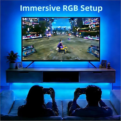 MORIACC LED Lights for TV, 16.4ft TV LED Backlight for 45-75 Inch TVs, Strip Lights with Music Sync, Bluetooth APP and Remote Control, USB Powered for Bedroom Gaming Home Decor