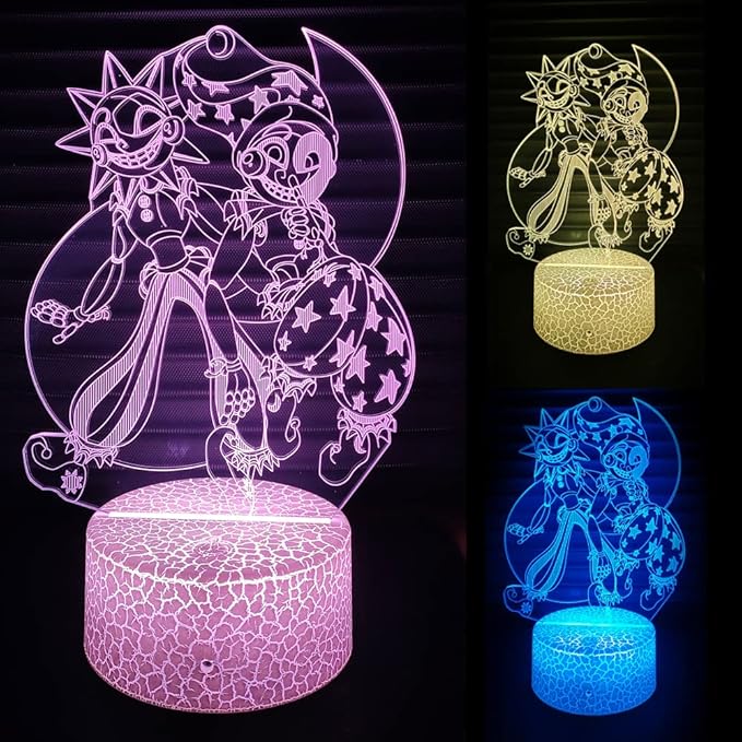 3D Illusion Night Light LED Lamp with Remote Control 16 Color Changing Visual Bedroom Decoration (Hug ms)