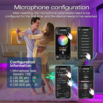 GLEDOPTO WLED ESP32 Mini LED Strip Controller RGB IC Digital with Mic Music Sound Mode DC5V USB Dynamic WS2811 WS2812 WS2812b WS2814 WS2815 SK6812 Addressable LED Strip
