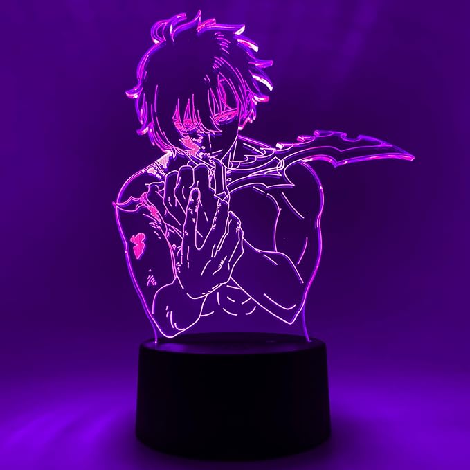 Otaku Lamps Sung Jinwoo Solo Leveling – Anime Lamp Figure Night Light, 16 Color RGB LED – 3D Anime Room Décor Gift for Otaku