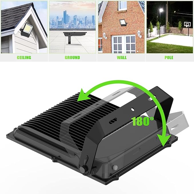 300W LED Stadium Light Flood Light LED Tennis Court Lights ETL Listed 42000LM 5000K IP65 Waterproof Basketball Court Lights Outdoor AC 100-277V