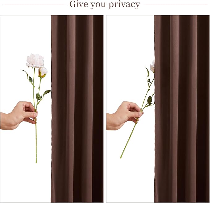 6 Panels Brown Backdrop Curtain for Parties Wedding Wrinkle Free Brown Photo Curtains Backdrop Drapes Fabric Decoration for Birthday Party Baby Shower 30ft(W) x 10ft(H)