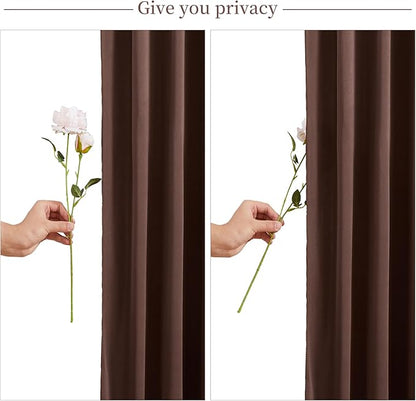 6 Panels Brown Backdrop Curtain for Parties Wedding Wrinkle Free Brown Photo Curtains Backdrop Drapes Fabric Decoration for Birthday Party Baby Shower 30ft(W) x 10ft(H)