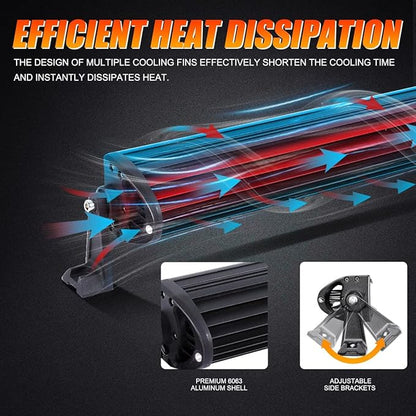 Auxbeam 42" LED Light Bar 240W Spot Flood Combo Off Road Lights Driving Lights LED Work Lights 5D Lens with Wiring Harness for Car SUV UTV ATV Pickup Truck