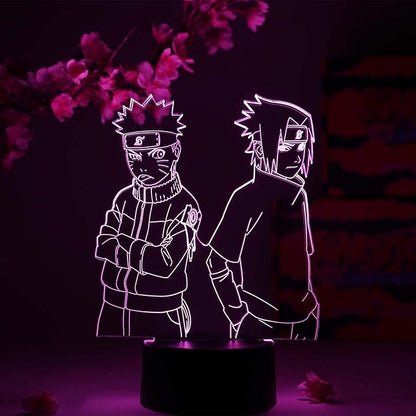 Otaku Lamps Naruto & Sasuke Young Naruto – Anime Night Light, 16 Color RGB LED – Gift for Otaku