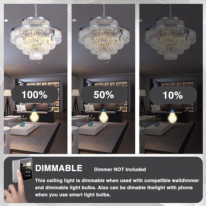 Modern Crystal Chandelier Ceiling Lights Luxury Chandeliers Hanging Raindrop Pendant Light Fixture for Dining Rooms Bedroom Entryway 13-Lights