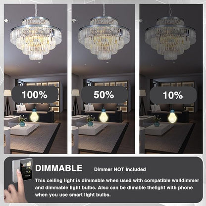 Modern Crystal Chandelier Ceiling Lights Luxury Chandeliers Hanging Raindrop Pendant Light Fixture for Dining Rooms Bedroom Entryway 13-Lights