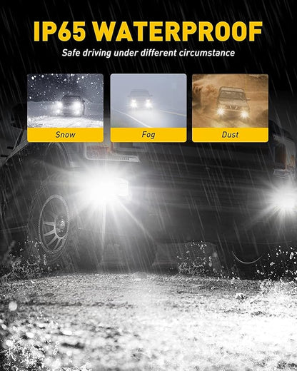 AUXITO 5202 H16 LED Fog Light Bulbs, 6500K Cool White, 400% Brightness CSP Chips, 5201 PS19W PS24W 9009 12085 Halogen Bulb DRL Replacement for Sierra Silverado Yukon Tahoe Canyon, 2Pack