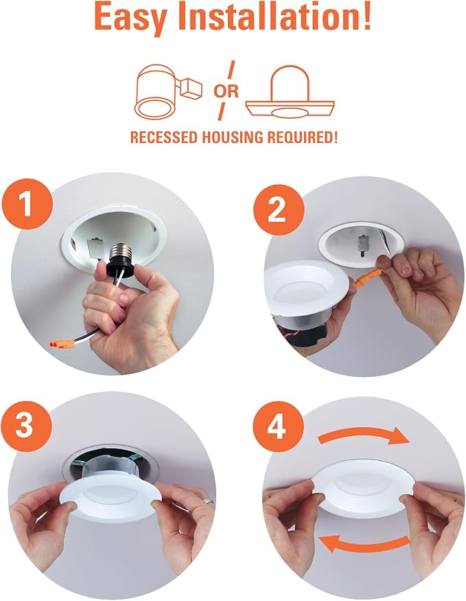 HALO LTE 4 in Indoor/Outdoor Recessed LED Trim Can Light 12-Pack, 3000K Soft White, 600 Lumens, Wet Location, Dimmable, Energy Star Certified, Air-Tite Rated - LTE46930-12PK