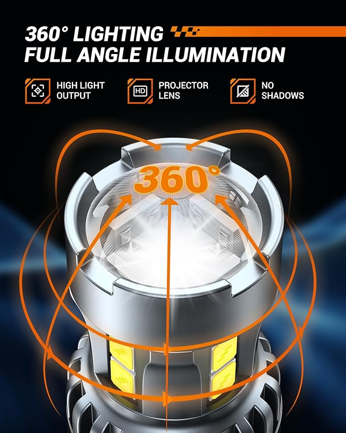 SEALIGHT 3156 3157 LED Bulb White Reverse Lights, 3056 3057 4057 4157 LED Light Bulb with Projector Replacement for Tail Light, Backup Light,Brake Parking, Automotive Running Light Bulbs, Pack of 2