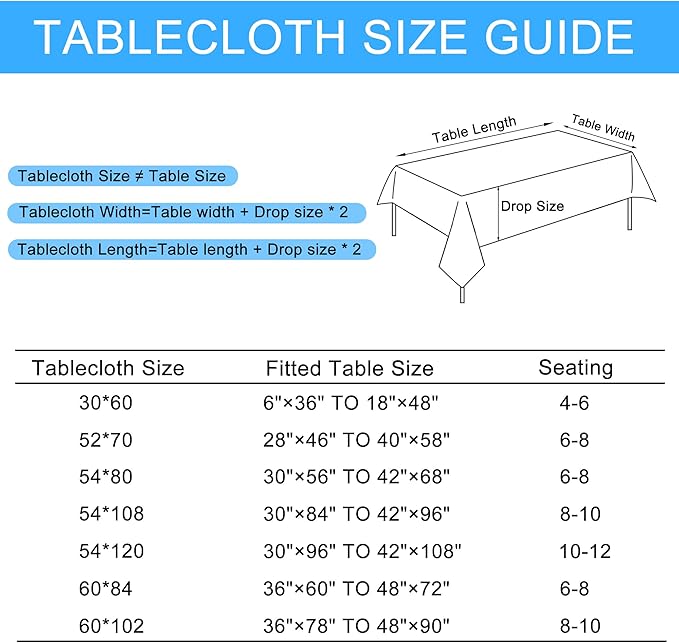 Hiasan Faux Linen Rectangle Tablecloth - Wrinkle and Stain Resistant Washable Table Cloth for Kitchen Dining Room Holiday Table Cover for Party Dinner, White, 54 x 108 Inch