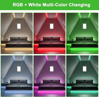 JOYLIT 24V RGBW COB LED Strip Lights 16.4FT/5M RGB + 6000K Cool White Dual Mode, Flexible 784 LEDs/M High Density Dotless Tape Light for Indoor, Bedroom, Kitchen, Home Theater Lighting (Light Only)