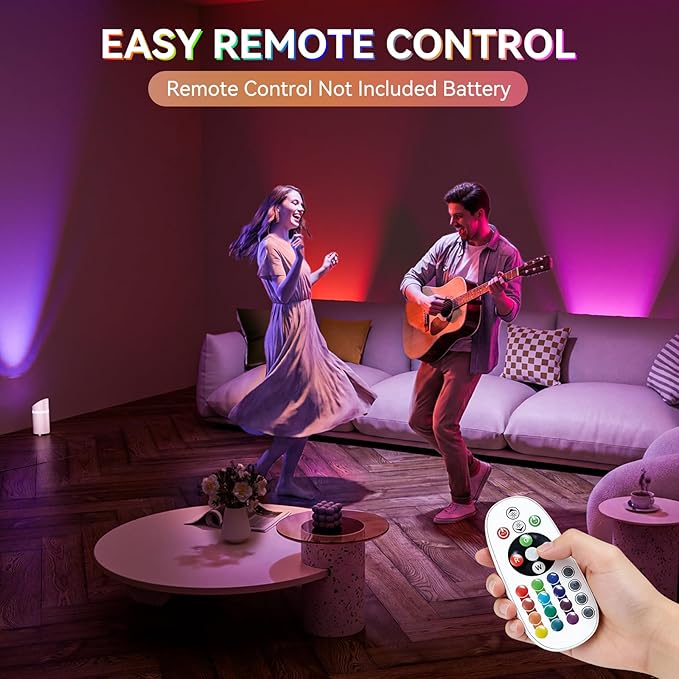 2 Pack Uplights Indoor Floor Can Lights, RGBW Spotlight Indoor with Foot Switch for Living Room Corner Sofa House Plant Wall Artwork Decor